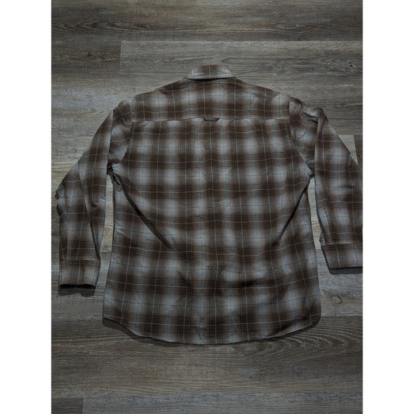 Pendleton Hiker Shirt Mens Large Brown Plaid Button Up Outdoor Cotton Flannel - Picture 3 of 11
